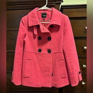 Express Hot Pink Wool Peacoat Size XS